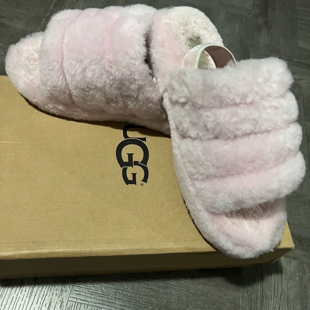 UGG Pink Fluffy Slippers